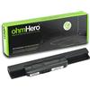 ohmHERO Batteria 5200mAh Reali 10,8V per Portatile ASUS K53, K53B, K53BR, K53BY, K53E, K53S, K53SC, K53SD, K53SJ, K53SK, K53SM, K53SV, K53T, K53TA, K53TK, K53U, K53Z