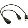 SYSTEM-S Sistema di uscita S ingresso Micro USB (femmina) a Micro USB (maschio) e USB Tipo C 3.1 (Carica maschio cavo Y Splitter