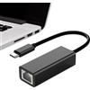 Generico Network USB - C | Adattatore di rete gigabit | Convertitore Ethernet RJ45 Compact | Adattatore ad alta velocità per connessione stabile, custodia in alluminio, senza pilota - PC ideale, tablet, Office