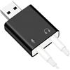 Poupangke Schede audio esterne, adattatore audio USB da 3,5 mm, per schede audio, apparecchiature per schede USB per computer portatili e desktop, senza bisogno di driver