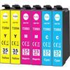 Yowell 6x Cartucce a Colori Compatibili con Epson 35XL Multipack