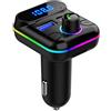Xvilmaun Trasmettitore FM per lettore MP3 per auto,Illuminazione Adattatore radio, ricevitore, lettore MP3, trasmettitore FM - Con U Disk Jack M33 Car Aux Trasmettitore Lettori audio per tutti gli