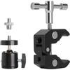 TLDBATICE Morsetto in metallo con adattatori filettati da 1/4" e 3/8", supporto per fotocamera, treppiede a morsetto, morsetti a testa sferica per treppiede per fotocamera luce LED flash impianto da studio