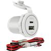 DAMAVO YM1218 USB tipo C 12 V PD30 W Fast CHERGER impermeabile con tappo tipo C USB presa di ricarica auto 12 V/24 V per auto, barca, golf car, autobus, camper, golf, automotive Marine ATV Truck (15 W bianco