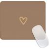 Ksriylm Tappetino per Mouse,Marrone A Forma Di Cuore Mouse Pad Adatto All'Ufficio,Personalità Tappeto Mouse Durevole E Facile Da Pulire,Superficie Antiscivolo Per Lavabile