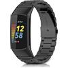 SeNool Cinturino per Fitbit Charge 6/Charge 5, [Metallo Bracciale] [Acciaio Inossidabile] [Resistente Corrosione] [Impermeabile] [Facile Installare], Band per Fitbit Charge 6/Charge 5 - Nero