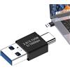 BommFu Adattatore USB a USB C - Convertitore Plug And Play Per Tipo C,Convertitore Portatile Ad Alta Velocità per Dispositivi Mobili Computer e Unit Flash