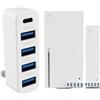 Megadream Hub USB a 5 porte per Xbox Series X/S, adattatore di espansione splitter USB ad alta velocità per accessori Xbox Series S/X, con 4 porte USB 2.0 + 1 porta di tipo C, bianco