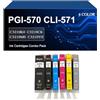 QALOP PGI 570 CLI 571 Confezione Combinata Di Cartucce D'inchiostro Compatibili Per Canon TS5050 TS5051 TS5053 TS6052 TS8050 TS8051 TS8052 MG7750 MG7752 MG6850 MG5750 MG5751