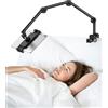 Jumkeet Supporto per tablet per letto, supporto regolabile girevole a 360° con braccio stabile, braccio pieghevole per iPhone Samsung Smartphone Series/iPad/Nintendo Switch/Kindle o altri dispositivi