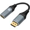 ConnBull DisplayPort 1.4 a HDMI 2.1 cavo, 8K DP maschio a HDMI femmina adattatore convertitore supportato 8K@60Hz 4K@120Hz Utilizzato per monitor per proiettori TV