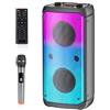 TAMPROAD Altoparlante Bluetooth, 80 W, wireless, TWS, portatile, per feste all'aperto, con subwoofer, bassi profondi, luci LED colorate, suono stereo forte con microfono per casa, campeggio, viaggi