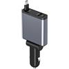 Thlevel Retrattile Caricatore Auto 3 in 1 Caricabatteria Cavi 51W USB C Ricarica Rapida con Display di Tensione Compatibile con iPhone Galaxy Huawei per 12V 24V Car