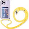 FMPCUON Custodia con Collana per iPhone 16 plus con Slot per Scheda,Cover Trasparente Regolabile con Cordino [Antiurto] [AntiGraffio] [Antiscivolo] Case con Laccio Tracolla,Giallo