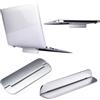 OfficeWorld Range Office World Supporto invisibile per portatile - Altezza regolabile, leggero e portatile, cuscinetti in silicone antiscivolo, struttura in metallo - Argento