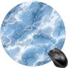 Jubonexis Tappetino per mouse rotondo in marmo bianco e blu, tappetino per mouse rotondo per computer, impermeabile, con base in gomma antiscivolo, tappetino per mouse per laptop e ufficio, 20 cm