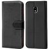 Verco custodia per Samsung Galaxy J3 (2017), Case per Galaxy J3 Cover PU Pelle Portafoglio Protettiva, Nero