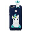 HopMore Panda Unicorno Cover per Xiaomi Mi 8 Lite Silicone Disegni 3D Divertenti,Custodia Xiaomi Mi 8 Lite Morbido Antiurto Case Protettiva Caso Molle per Donne Ragazze - Unicorno Blu