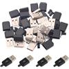 Harrisen Set di 20 connettori USB 2.0 tipo A 4 pin con copertura in plastica nera, connettore per modulo di supporto fai da te adattatore per saldare fili e cavi