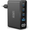 TOPADRE Caricabatterie USB-C 100W, caricabatterie rapido con display LED, caricabatterie multiporta a 4 porte per iPhone 17, 16, 15 Pro Max, Galaxy S25, S24, S23 Ultra e Pixel 10/9, per MacBook Air/Pro, nero