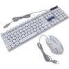 Generic Combinazione Tastiera e Mouse USB con Tasti Rotondi RGB per Lavori di Gioco, Set Tastiera e Mouse Cablati Retroilluminati Plug and Play per XP/7/8/10, OS X 10.2 Sopra (#1)