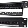kenable Patch Panel 24 Porte RJ45 CAT6 Gigabit Ethernet Pass Through Keystone Coupler 19 1U Rack Montabile Nero