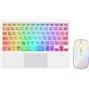 Desikixudy Tastiera Bluetooth luminosa, colorata e trasparente, tastiera Bluetooth retroilluminata da 10 pollici, adatta per tablet e laptop, colore bianco, 500414621A1