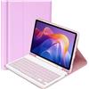 KTOITION Custodia per tastiera per Xiaomi Redmi Pad 2 11 pollici 2025 - Tastiera Bluetooth staccabile senza fili di design del Regno Unito, cover protettiva per Redmi Pad 2 11 pollici 2025,Rosa