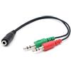 Tsophreniq Cavo splitter a Y per segnali da 3,5 mm femmina a 2 x 3,5 mm maschio, adattatore per altoparlanti, cuffie, cavo di prolunga per cuffie