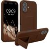 kwmobile 1x Custodia Compatibile con Apple iPhone 17 - Cover Supporto Dita - Back Case per Smartphone - Protezione Gommata Cioccolato Fondente