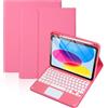 JZCZMCE Custodia con Tastiera per iPad (A16) 11a/10a Generazione, Retroilluminata 7 Colori, Custodia con Tastiera Staccabile per iPad A16 11 Pollici 2025 10a Generazione 10,9 Pollici 2022,Rosso