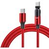 YSJJZRL Cavo di Ricarica Rapida da USB C a USB C 100W 2M, Cavo di Ricarica per sincronizzazione Dati di Tipo C ruotabile di 180 Gradi per iPad PRO 2020 2018, Galaxy S20 Ultra S10 Note 20 10(Rosso)