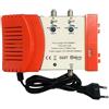 Generico Centralina TV da interno 2 ingressi UHF regolabili - guadagno fino a 40 dB, filtro 4G/5G, alimentazione 12 V - connettori F, livello uscita fino a 125 dBμV