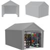 ACXIN Gazebo per attrezzi, robusta tenda per garage, impermeabile, con telaio in acciaio e telone in polietilene, per giardino, attrezzi, auto, colore grigio, 3 m x 4 m
