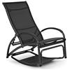 blumfeldt Beverlywood - Lettino Prendisole, Sedia a Dondolo, Struttura in Alluminio, Schienale Regolabile a 4 Vie, DualComfort, Materiale: 70% PVC e 30% Poliestere Comfort Mesh, Nero