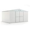 Notek Box in Acciaio Zincato Casetta da Giardino in Lamiera 4.03 x 2.69 m x h2.17 m - 149 KG - 10.84 metri quadri (Bianco)