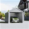 UISEBRT Garage per tenda, 3 x 4 m, carport, tenda da garage e tenda di stoccaggio in uno, riparo e tenda per pascolo con robusto telone in polietilene, telaio in acciaio, rinforzo per tetto e