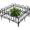 JDBDU Set di 5 recinzioni per aiuole in plastica, colore nero, 23 x 58 cm, per aiuole e prati