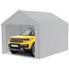 FIVMEN Carport, tenda da campeggio, 3 x 4 m, grande tenda da garage con pareti laterali rimovibili, resistente all'inverno, per auto, SUV, camion, grigio