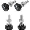 QUARKZMAN 4 Set Di Manopole A Zigrino Con Dadi E Rondelle, Filettatura Metrica M6 X 20mm Maschio Testa In Plastica Da 18mm, Perno In Acciaio Inox 304 Manopole Di Serraggio A Zigrino
