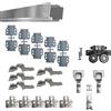 INDAUX KIT Ferramenta BINARIO Scorrevole per Ante a Libro - Armadio Guardaroba Scaffale PIEGHEVOLE con Cerniere Ammortizzate Soft Indaux - 1 o 2 Coppie di Ante (1 Coppia di ANTE, Cerniere COLLO ALTO (18))
