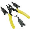 TopHomer Pinze per anelli di sicurezza 4 in 1, pinze per anelli elastici interni esterni con 4 ganasce intercambiabili per installazione e rimozione anelli di sicurezza, 12,7 cm, giallo