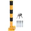 TOPWAY Barriera Parcheggio Auto Dissuasore Posta Pieghevole Palo di Barriera di Blocco del Parcheggio per Auto, Giallo e Nero, 60cm Altezza