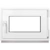 Framex Finestra Seminterrata Piccola in PVC Bianco, Larghezza x Altezza 80 x 60 cm (800 x 600 mm), Doppi Vetri (32 mm), Anta-Ribalta, Girevole DIN Destra - Premium