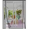 Risareyi Zanzariera Magnetica in Vetroresina 200x210cm, Grigio - Rete Molto Resistente, Doppia Apertura Laterale Tenda Zanzariere Magnetiche per Porte e Finestre, Chiusura Automatica