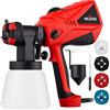 NoCry Pistola elettrica 1200 ml/min - Motore da 600 W, Sistema di verniciatura a spruzzo con flusso d'aria e vernice regolabile, serbatoio da 1000 ml, 3 modalità di spruzzatura, 4