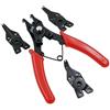 TopHomer Pinze per anelli di sicurezza 4 in 1, pinze per anelli elastici interni esterni con 4 ganasce intercambiabili per installazione e rimozione anelli di sicurezza, 12,7 cm, rosso