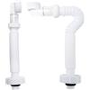 Sxutop 2 Pezzi Sifone da 1 1/4 Pollici Tubo di Scarico Flessibile Scarico Lavandino Bagno Sifone Salvaspazio Regolabile Flessibile Tubo Scarico per Lavabo Bagno Cucina, Estensibile da 380 a 930 mm