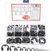 BOJIUKEJI 730 Pz Circlips E-clips Esterna Anello Sicurezza, Set di Anelli Elastici di Sicurezza, E-clip Anello Seeger di Sicurezza,C-Clips Anelli d Sicurezza di Fissaggio(Nero)