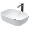 Teal Home Lavabo ovale da appoggio senza foro per rubinetto e troppopieno, per bagno e WC per ospiti, bianco, 460 x 330 x 135 cm